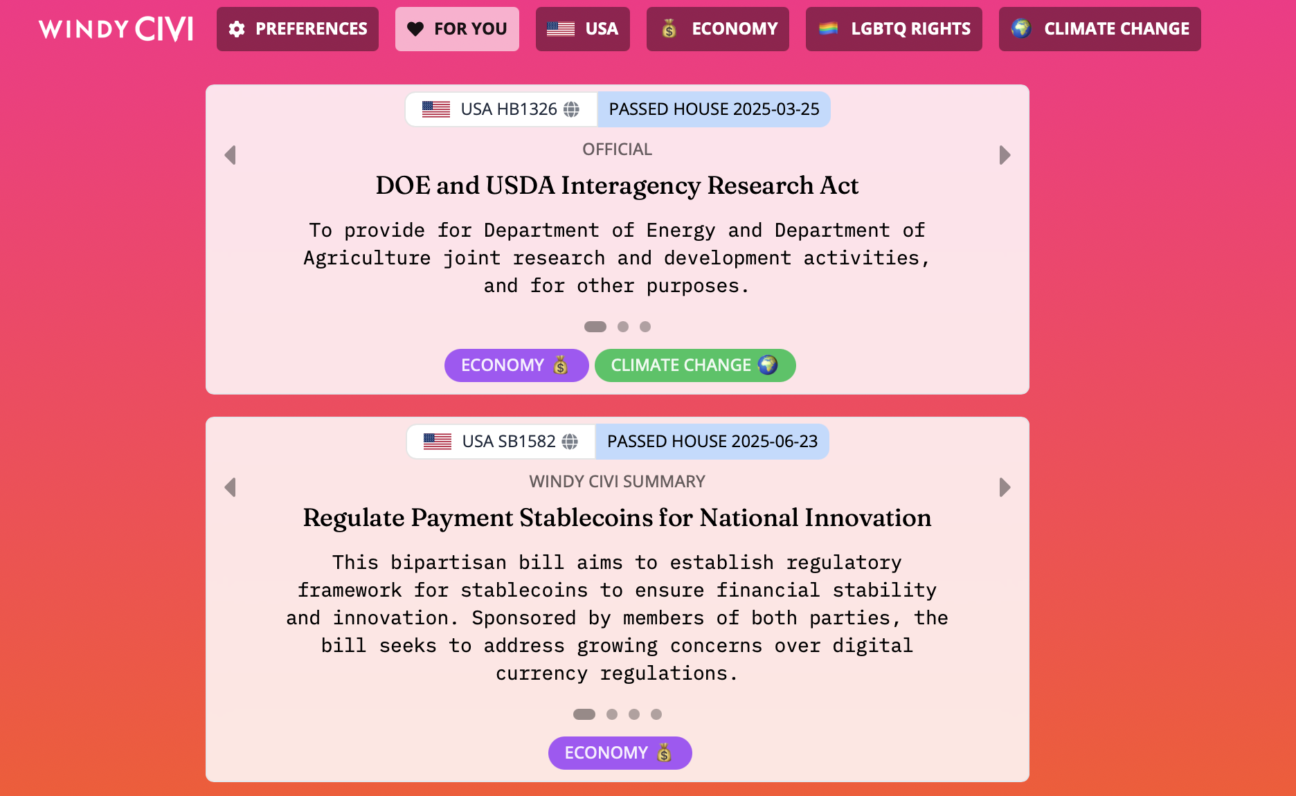 Windy-Civi platform screenshot